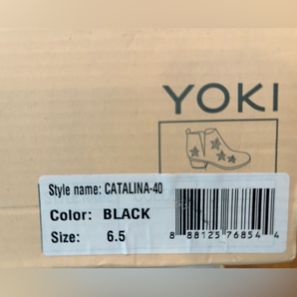 Yoku Black boots Women’s 6.5 black with Stars - Picture 2 of 6